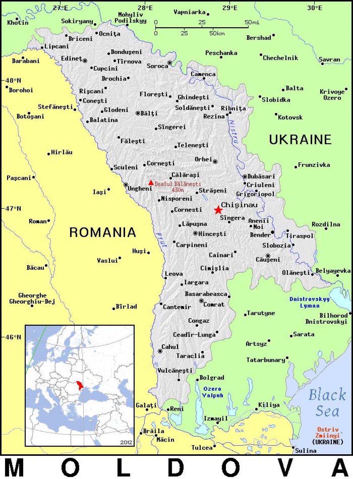 Harta e Moldavisë vendit 
